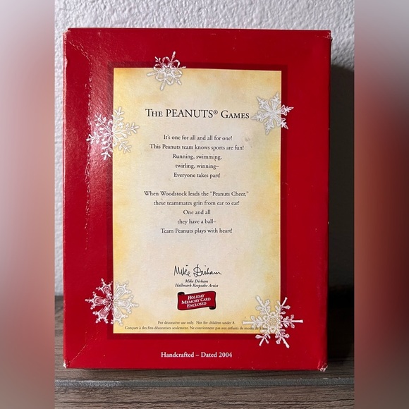 Hallmark 2004 The Peanuts Games 4 Christmas Ornaments Snoopy, Lucy Charlie Brown - Picture 15 of 15